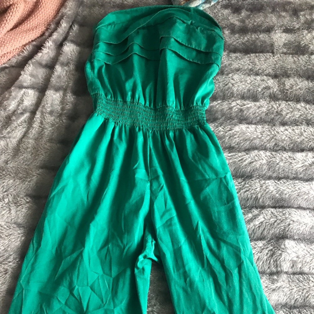 Green strapless Jumpsuit